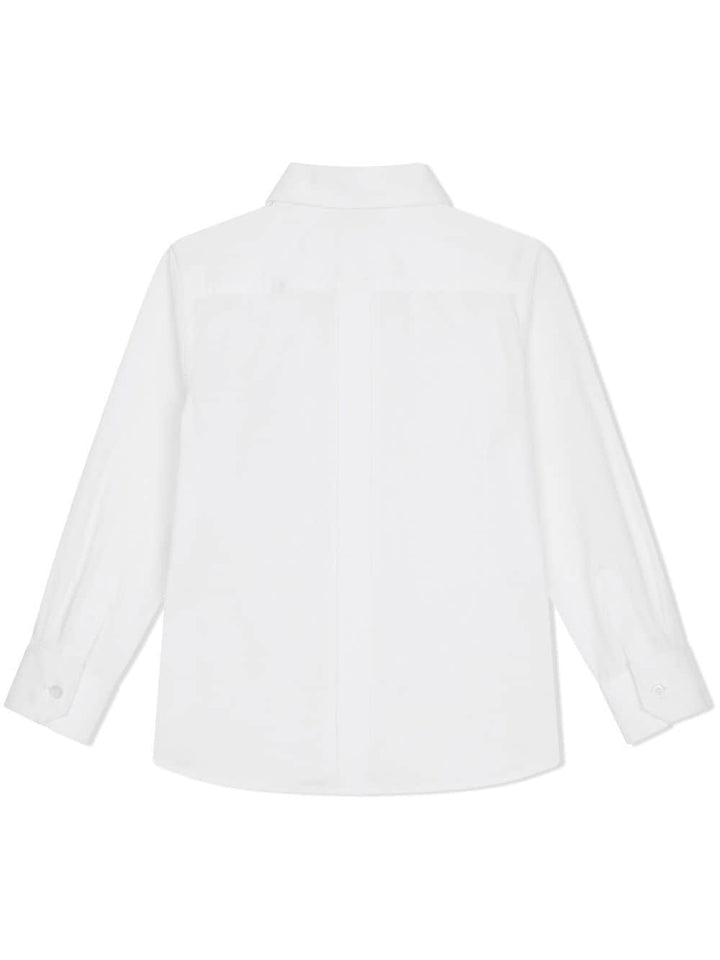 White cotton blend shirt for boys