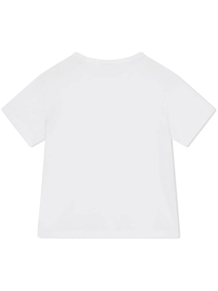 Unisex white cotton T-shirt with logo