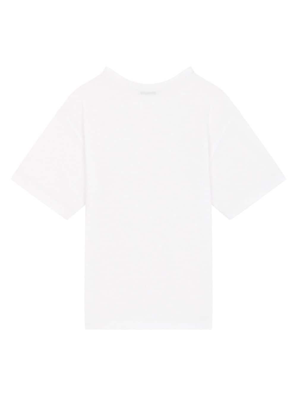 Unisex white cotton T-shirt with logo