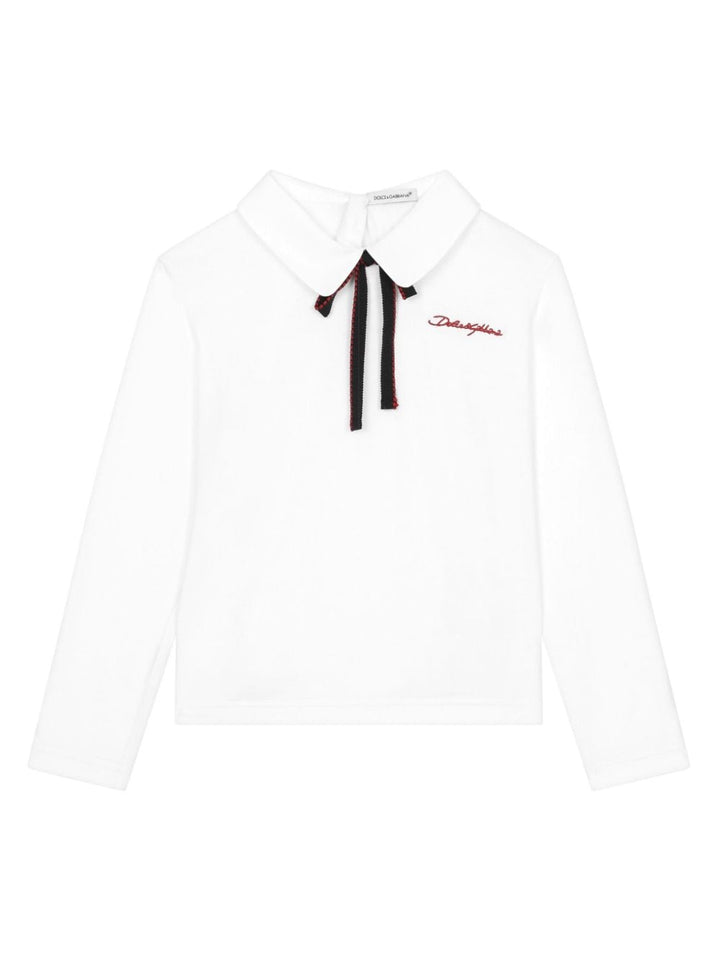 White top for girls with logo