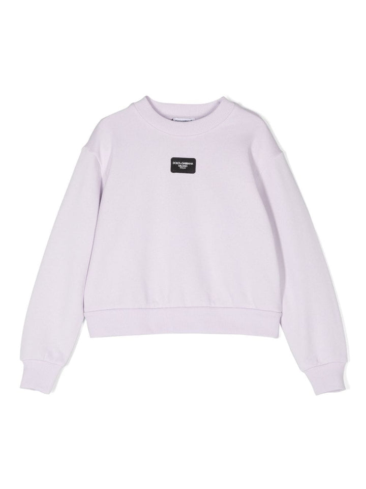 Sweatshirt for girls in lavender cotton