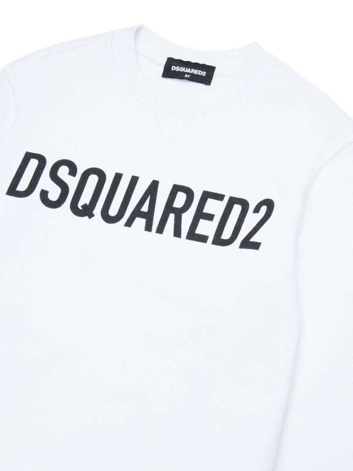 Felpa bianca per bambino con logo DQ2009D0A4D DQ100 Dsquared2 Kids 