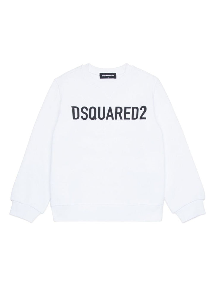 Felpa bianca per bambino con logo DQ2009D0A4D DQ100 Dsquared2 Kids 