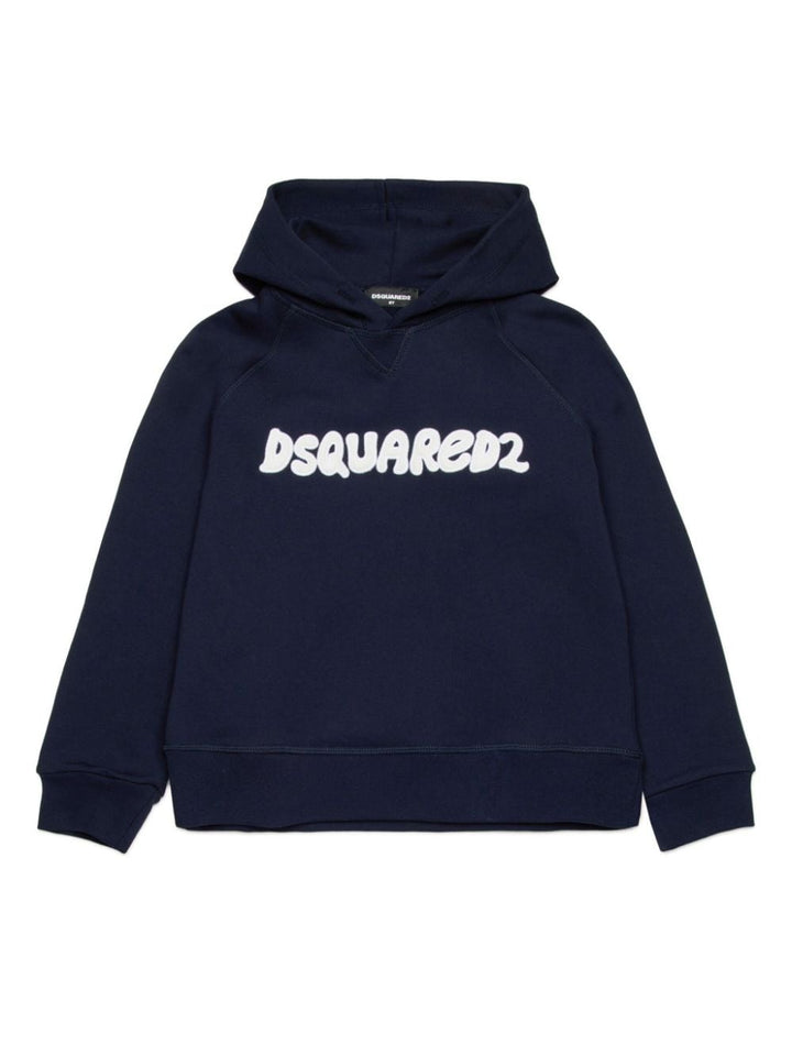 Felpa blu navy per bambino con logo DQ2610D0094 DQ851 Dsquared2 Kids 