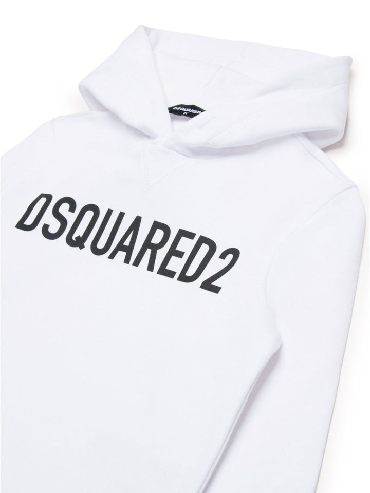 Felpa bianca per bambino con logo DQ2613D0A4D DQ100 Dsquared2 Kids 