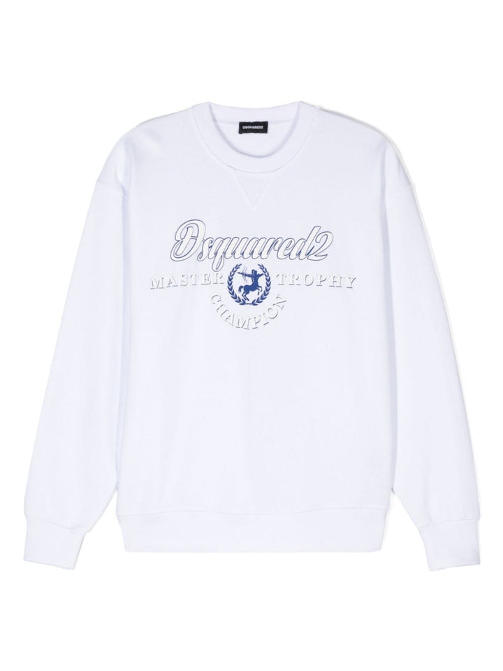 Felpa bianca per bambino DQ2628D003G DQ100 Dsquared2 Kids 