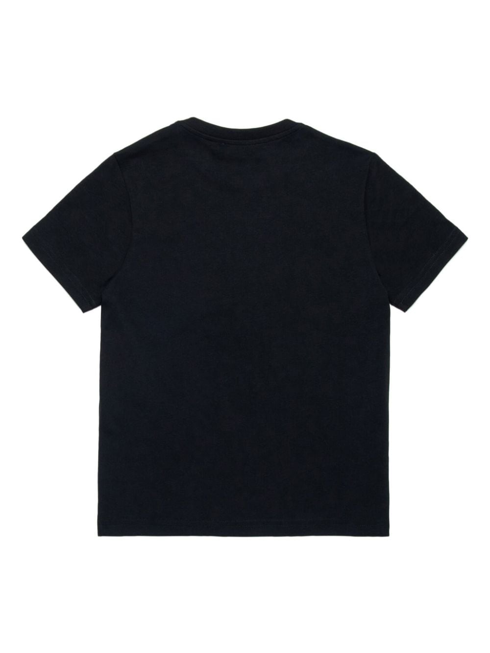 Black cotton T-shirt for kids with logo