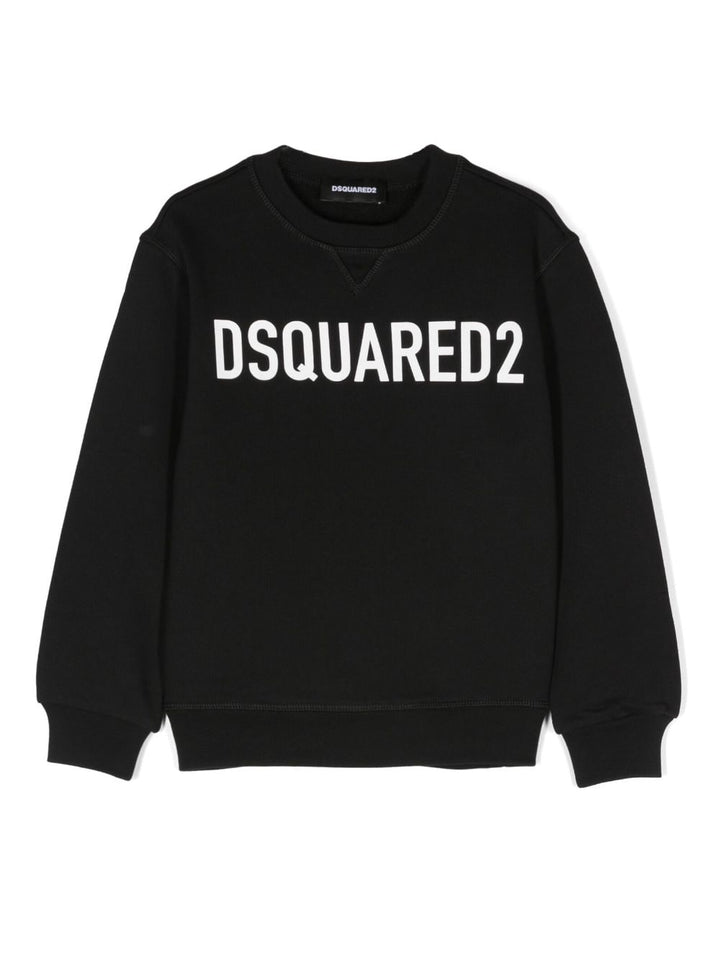 Black sweatshirt for boys with logo