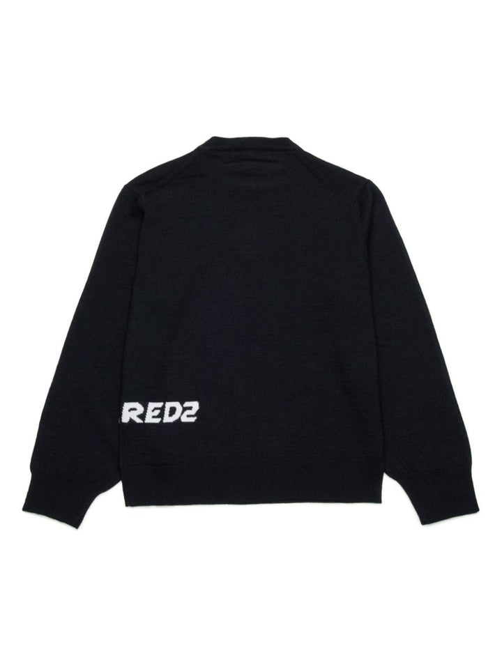 Black sweater for boys with logo