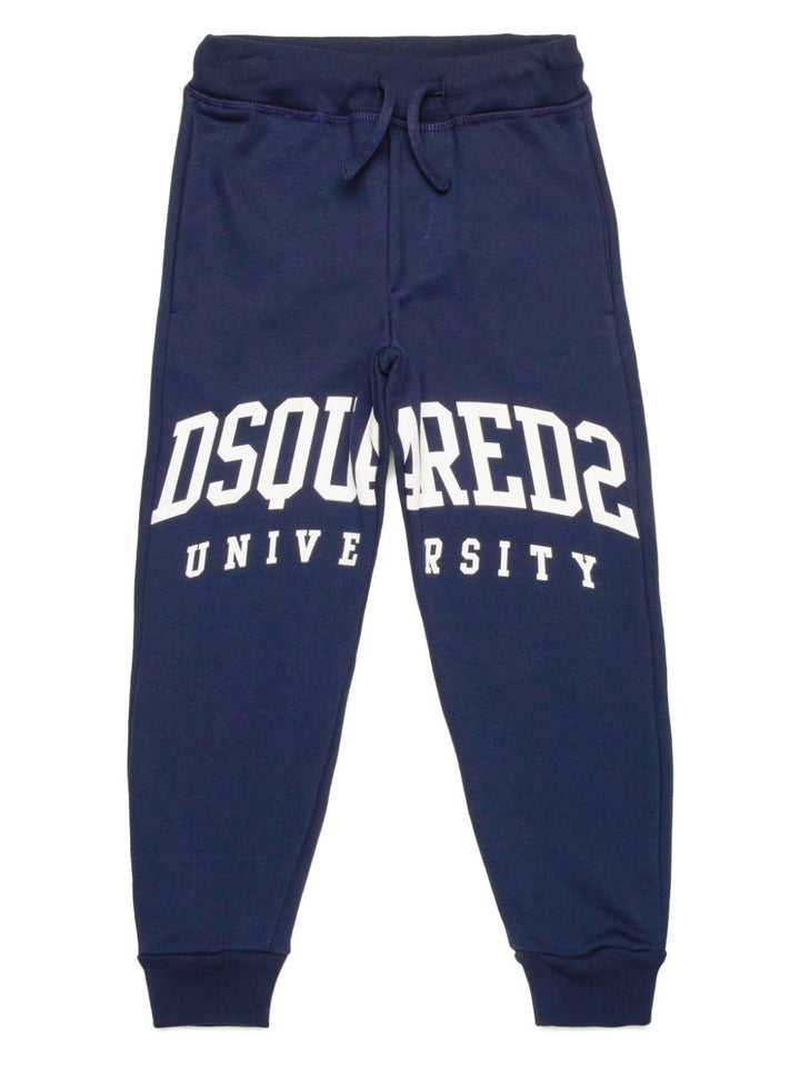 Navy blue trousers for boys with logo