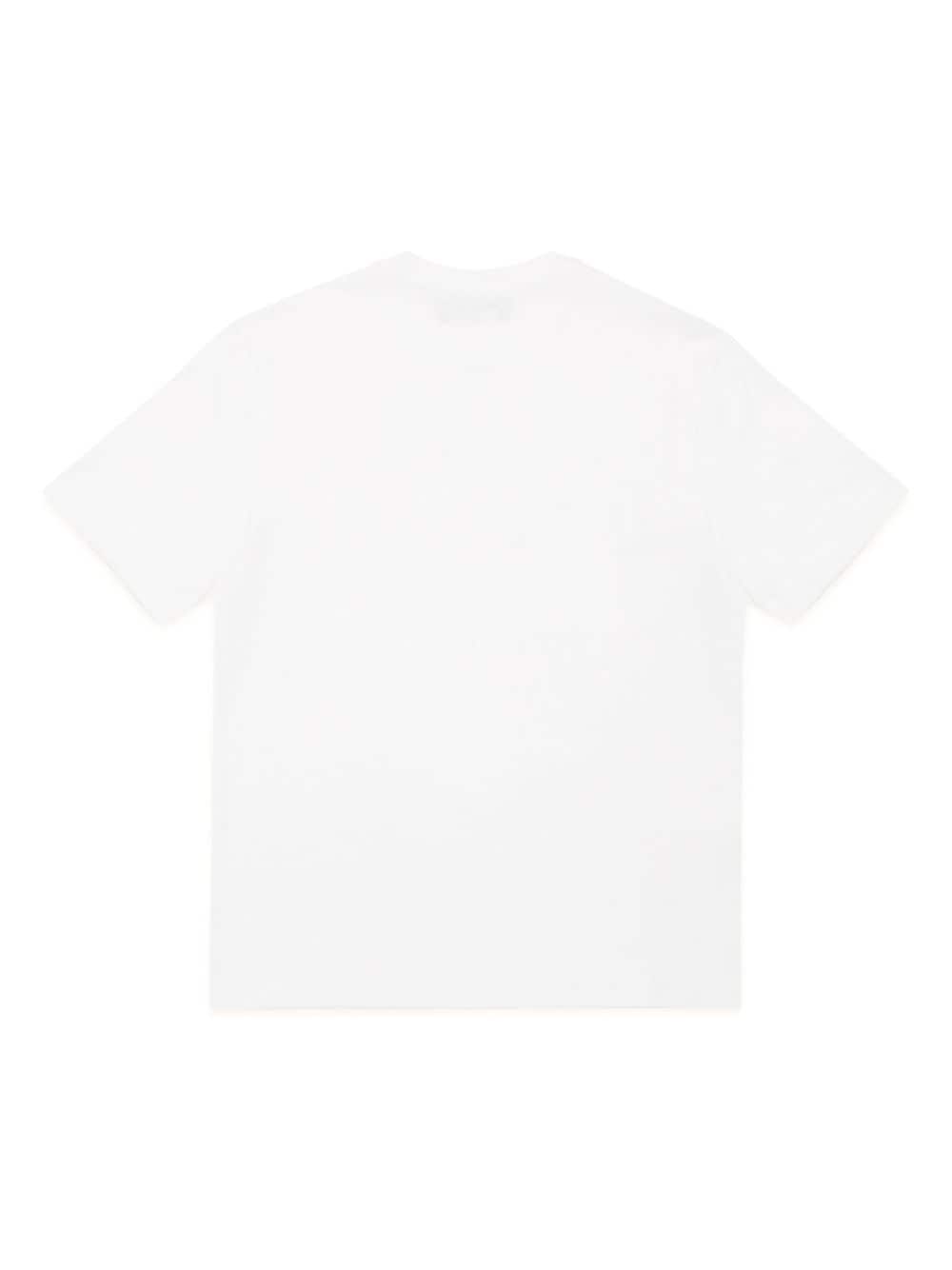 T-shirt per bambino in cotone bianca con logo