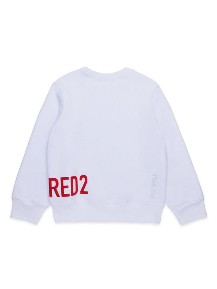 White sweatshirt for boys with logo