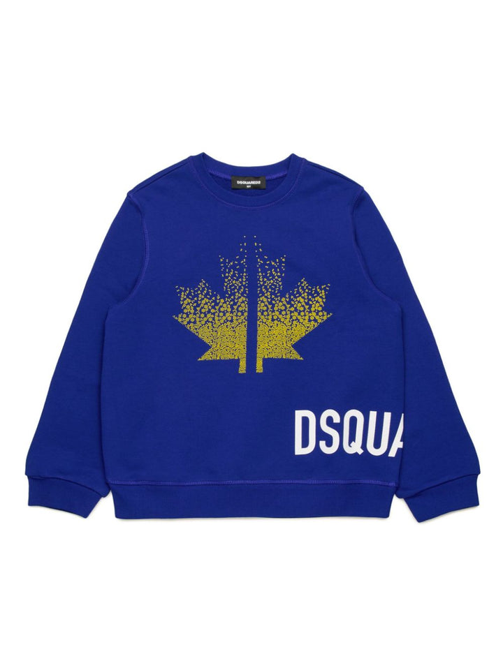 Blue sweatshirt for boys with logo