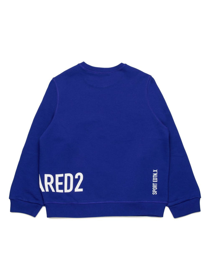 Blue sweatshirt for boys with logo