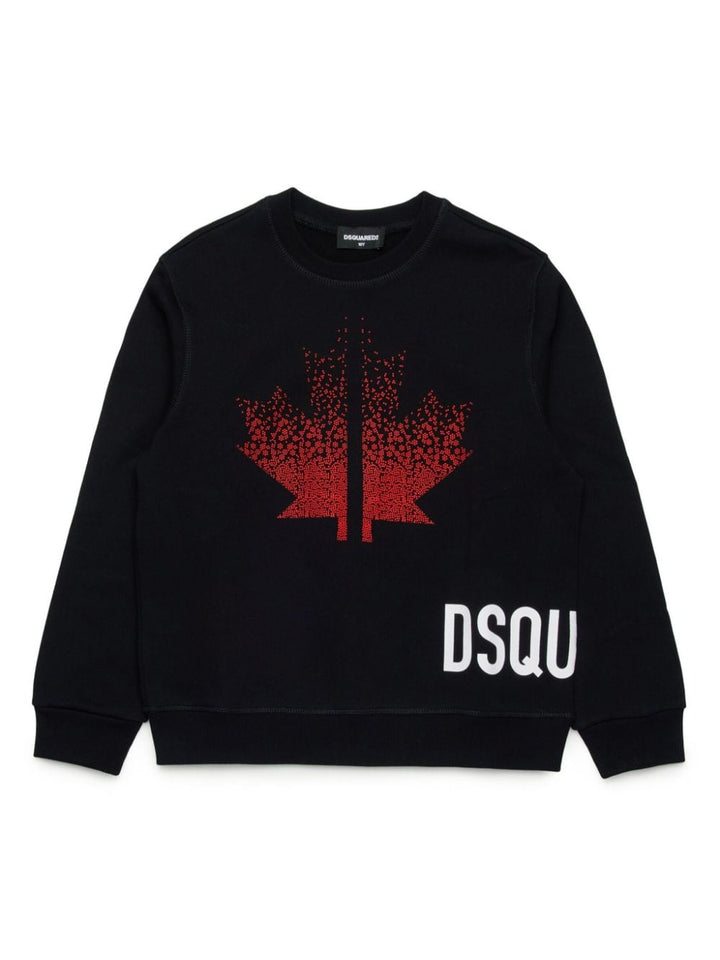 Black sweatshirt for boys with logo