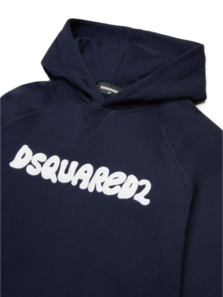 Navy blue sweatshirt for boys with logo