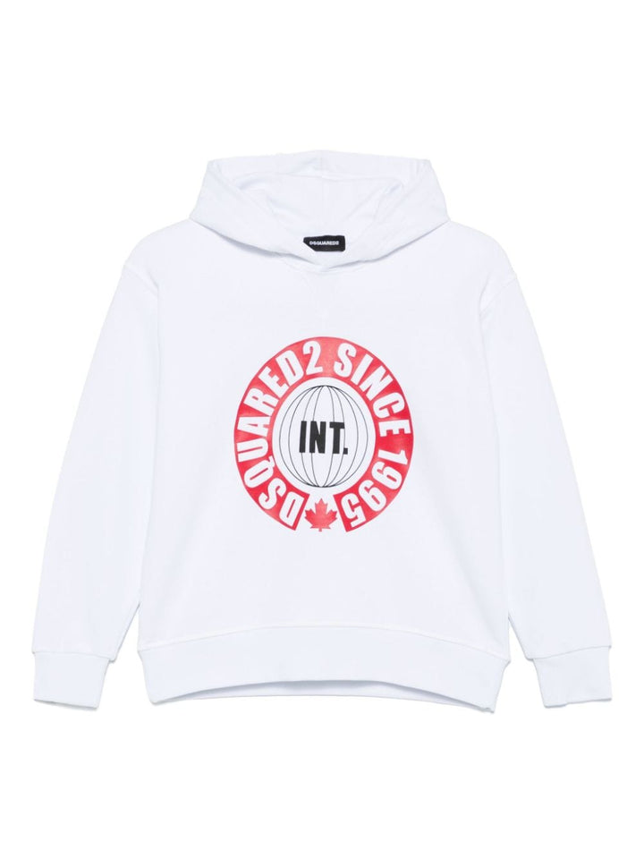 White sweatshirt for boys with logo