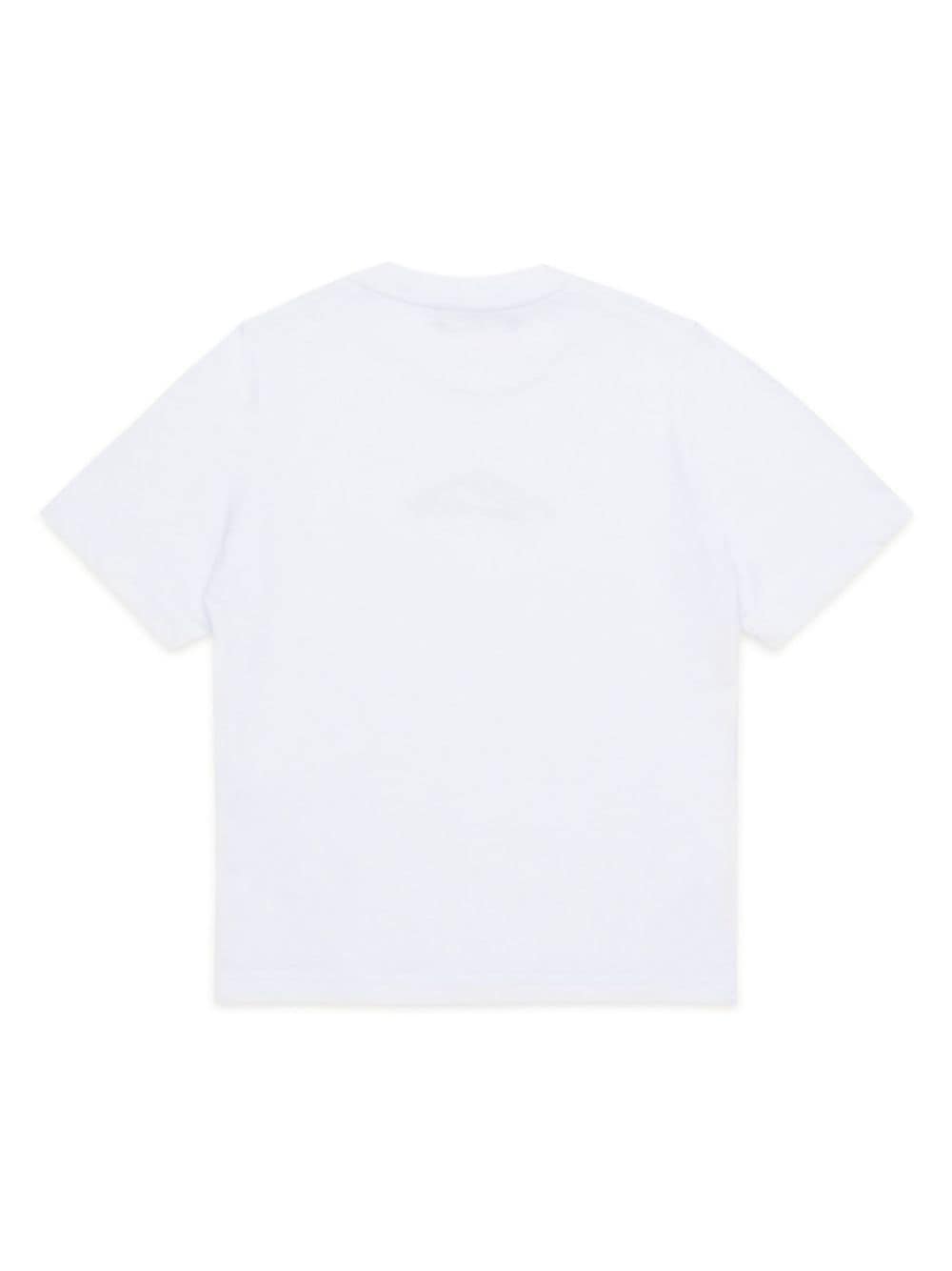 White t-shirt for boys with ICON logo