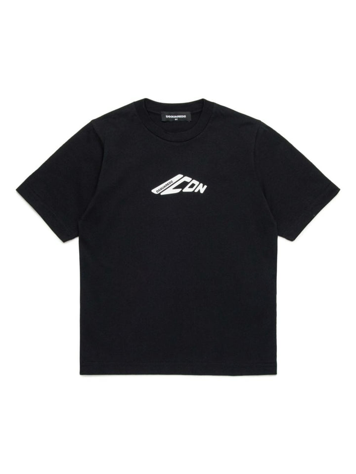 Black t-shirt for boys with ICON logo