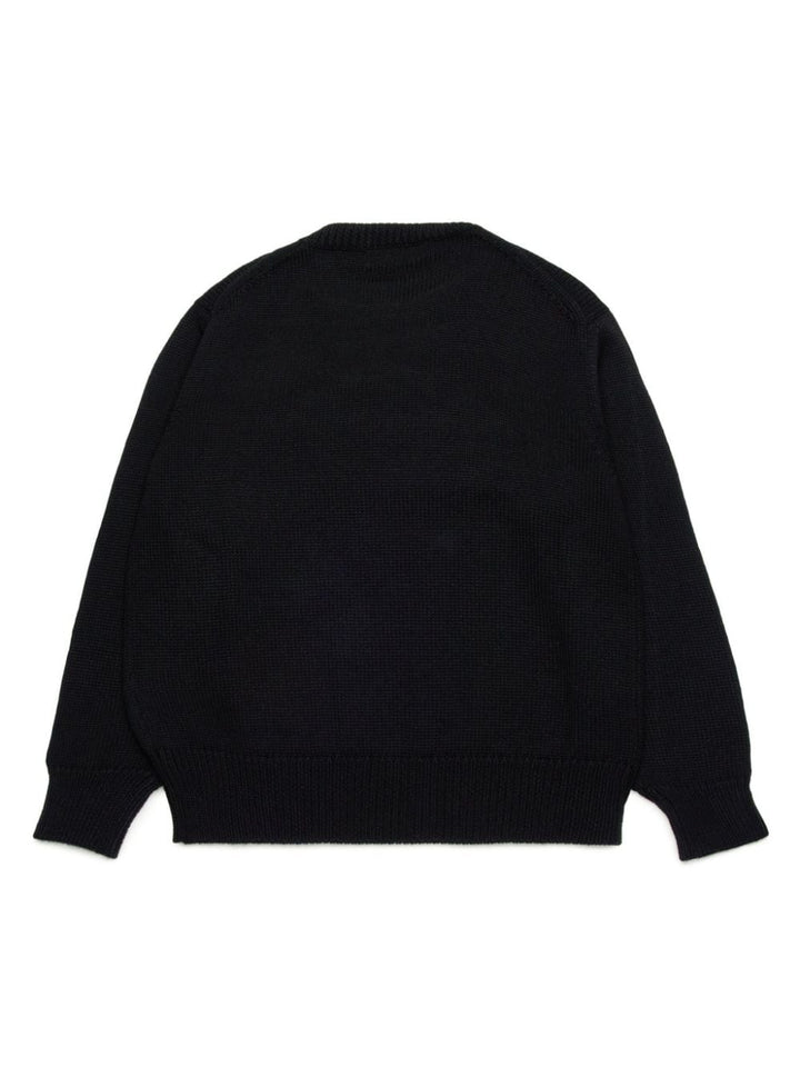 Black Icon Logo Kids Sweater