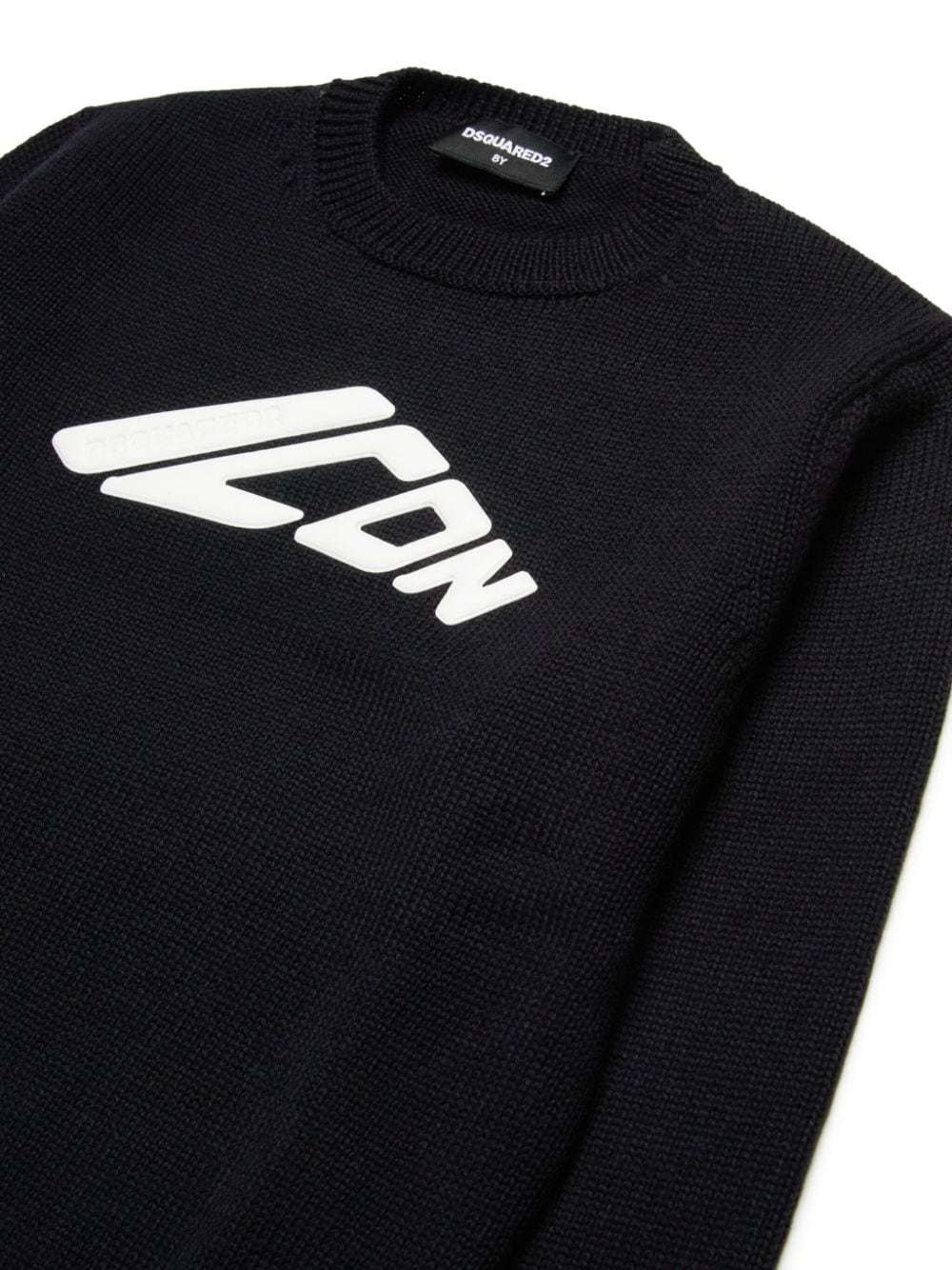 Maglione nero per bambino con logo Icon