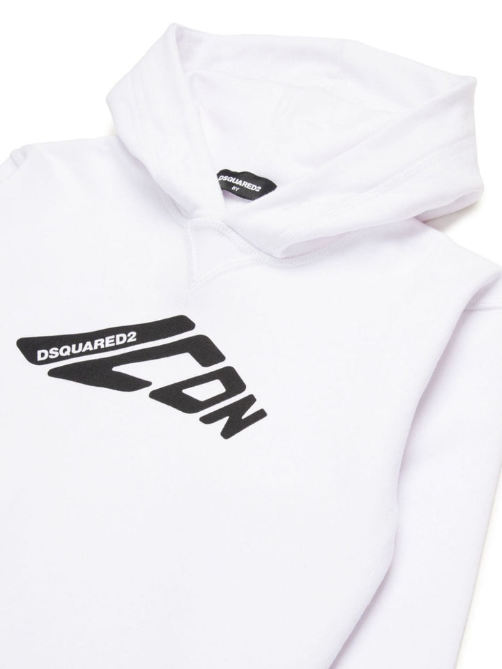 White sweatshirt for kids with Icon logo