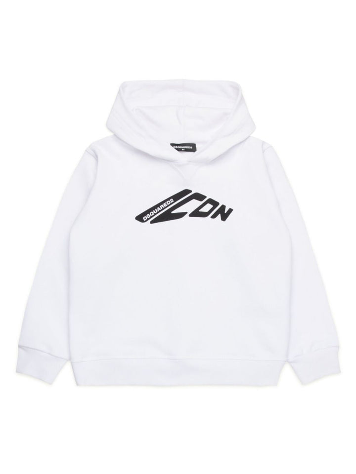 White sweatshirt for kids with Icon logo