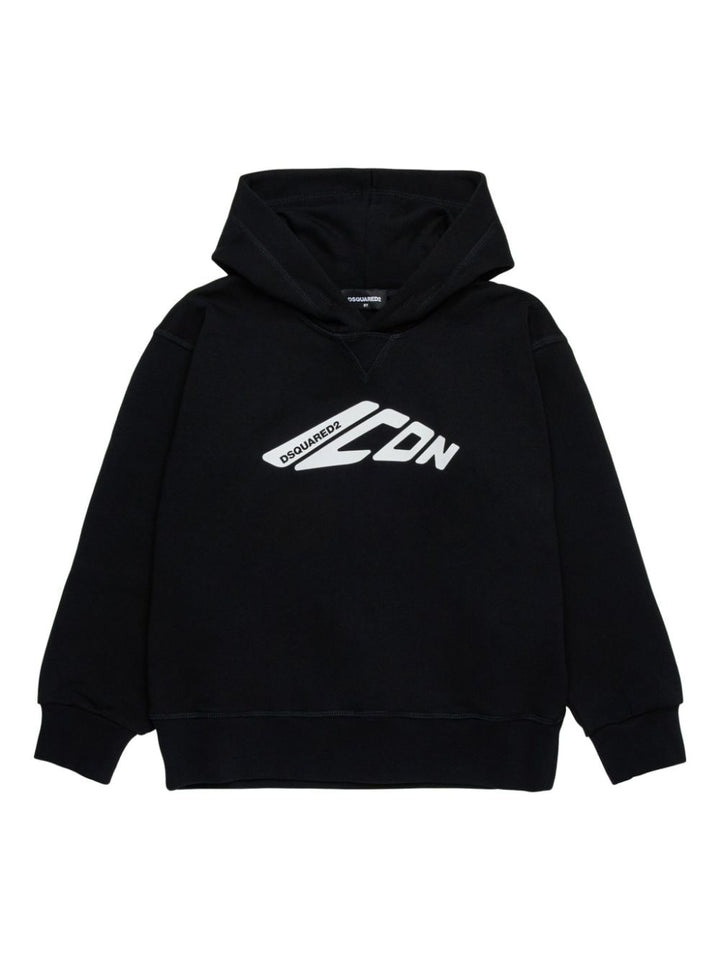 Black sweatshirt for kids with Icon logo