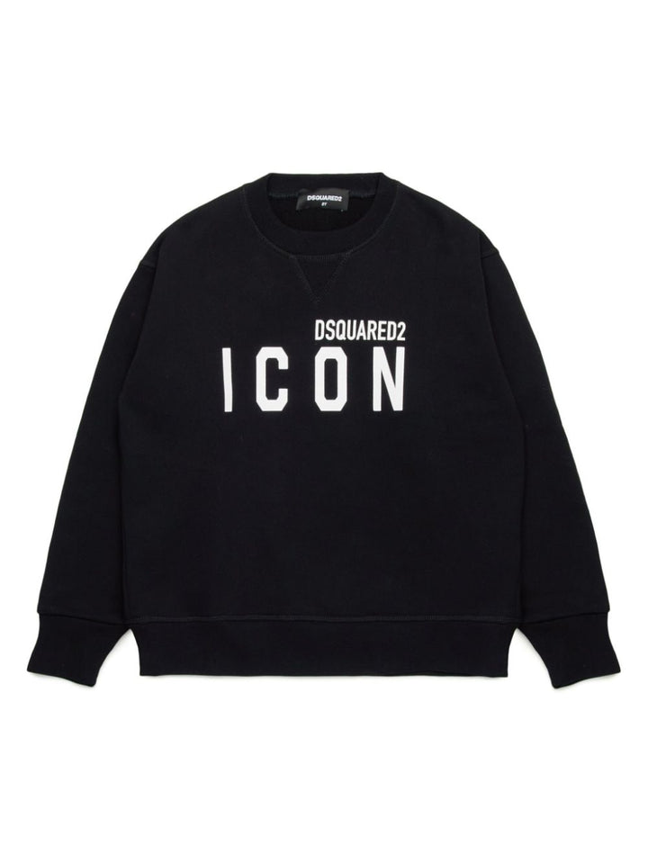 Black Icon Logo Kids Sweatshirt