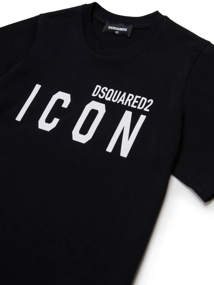 Black T-shirt for kids with Icon logo