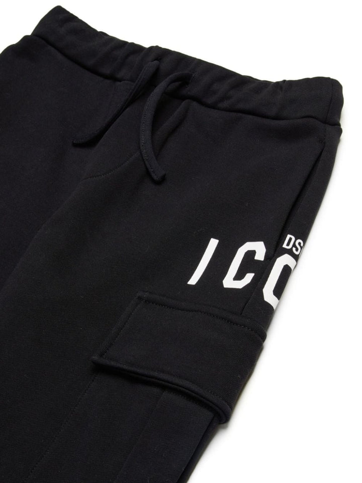 Black trousers for children with Icon logo