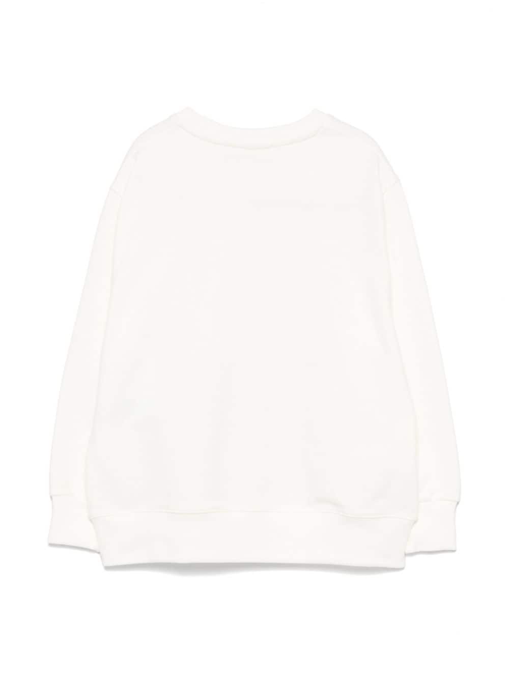 Felpa bianca per bambina con logo EFFE1380FF002 0000 Elisabetta Franchi Kids 
