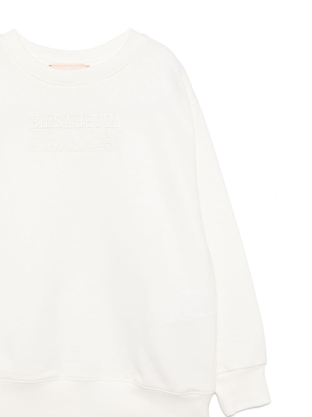 Felpa bianca per bambina con logo EFFE1380FF002 0000 Elisabetta Franchi Kids 