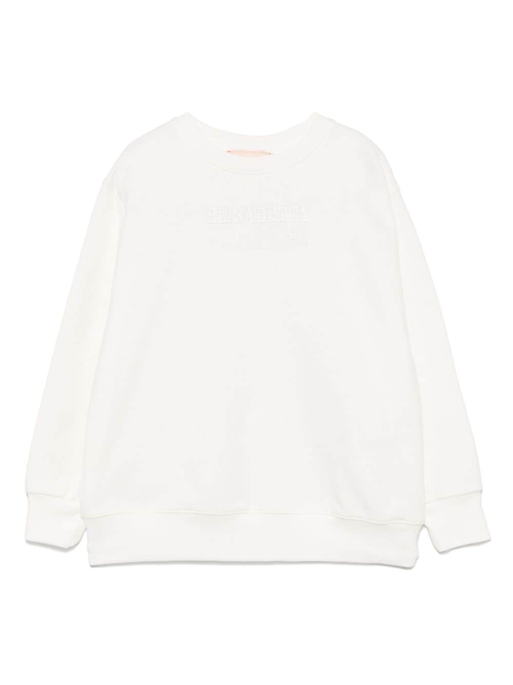 Felpa bianca per bambina con logo EFFE1380FF002 0000 Elisabetta Franchi Kids 