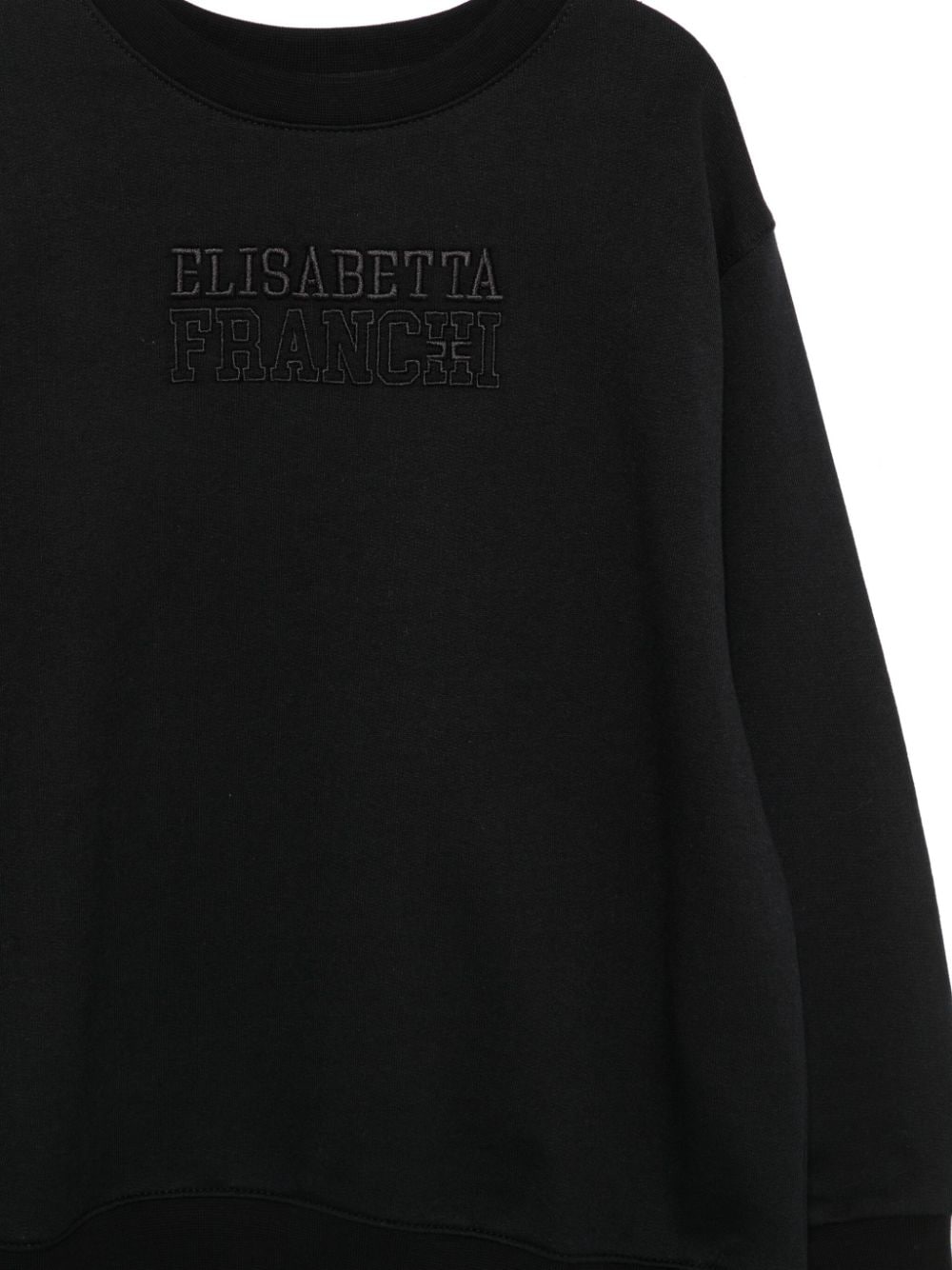 Felpa nera per bambina con logo EFFE1380FF002 N000 Elisabetta Franchi Kids 