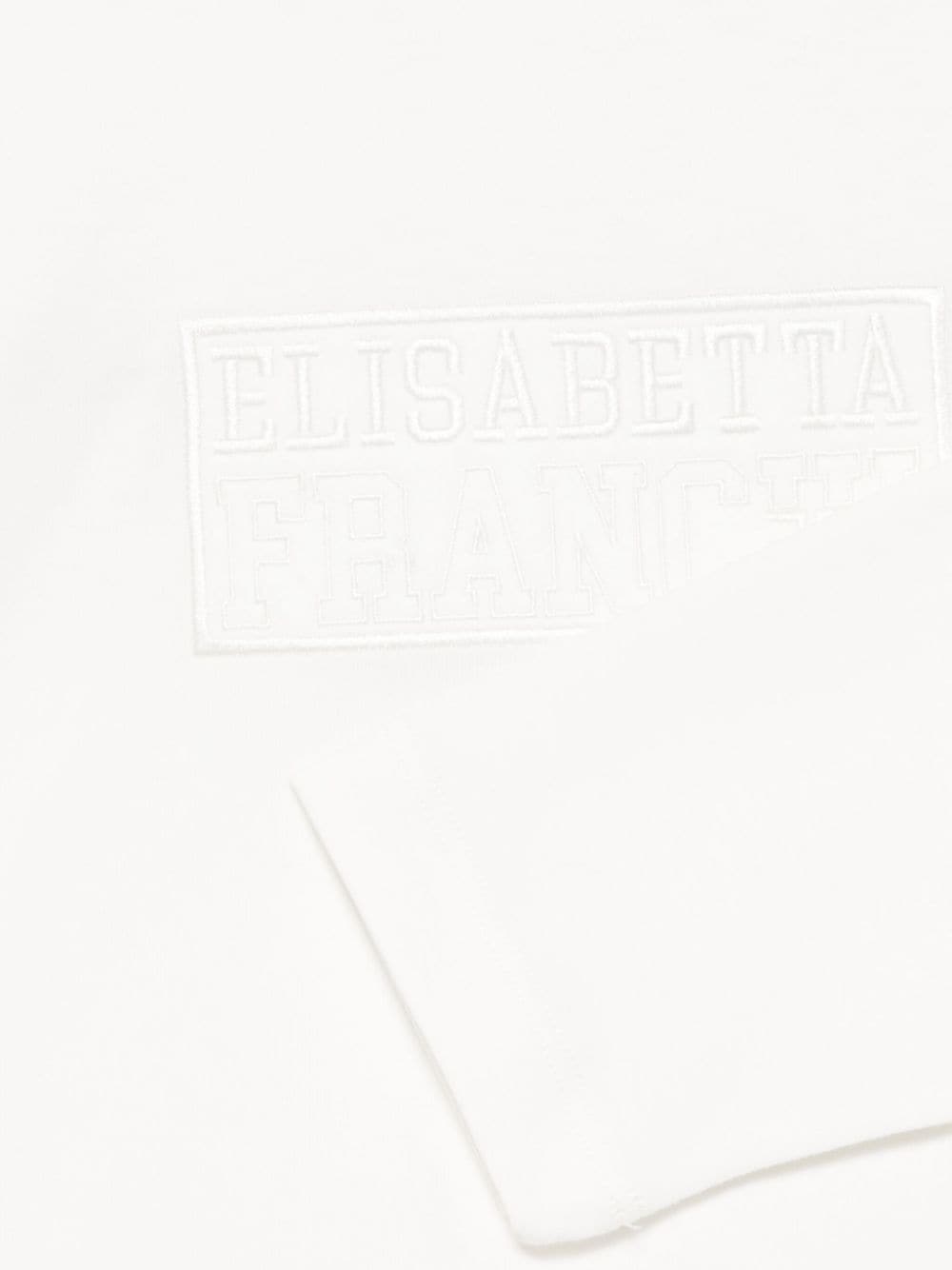 T-shirt bianco per bambina con logo EFTS2240JE006 0000 Elisabetta Franchi Kids 