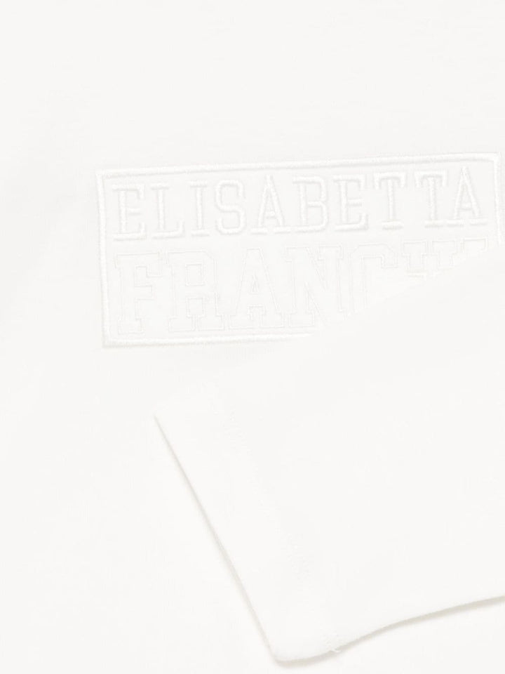 T-shirt bianco per bambina con logo EFTS2240JE006 0000 Elisabetta Franchi Kids 