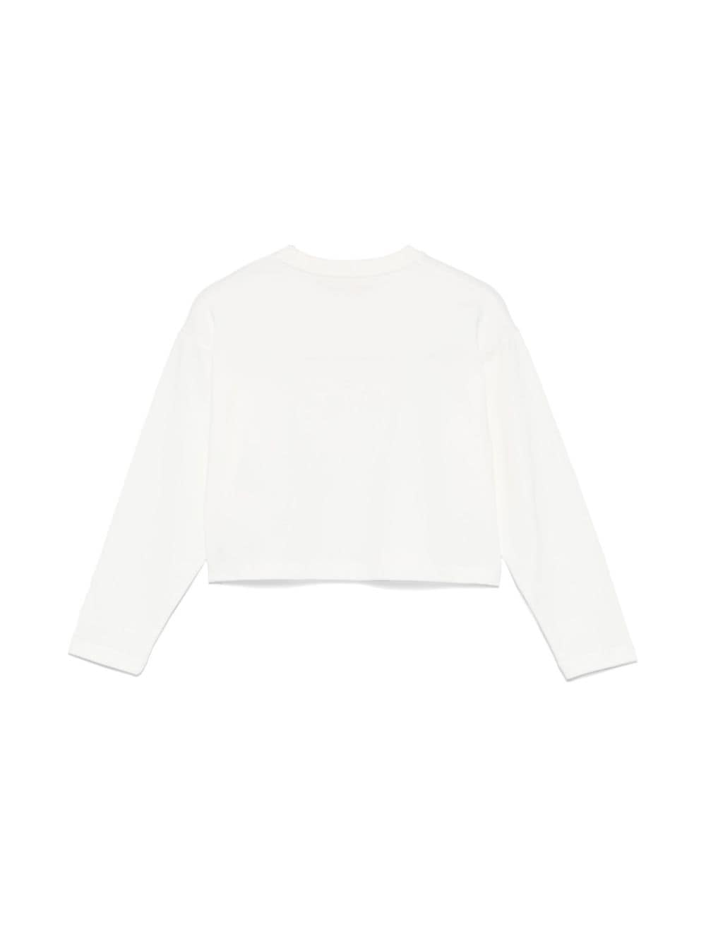 T-shirt bianco per bambina con logo EFTS2240JE006 0000 Elisabetta Franchi Kids 