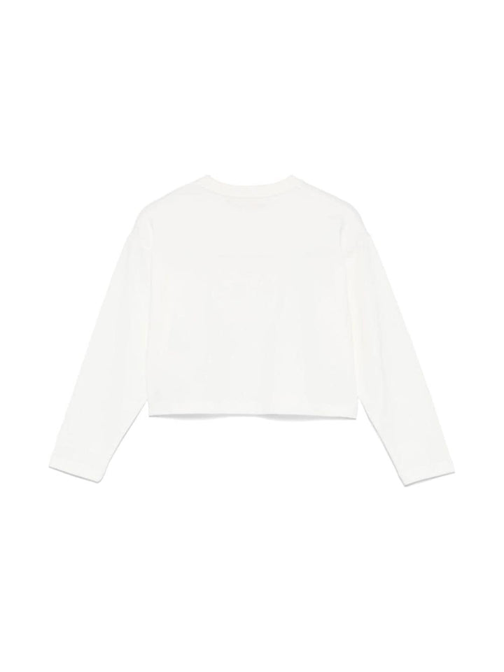 T-shirt bianco per bambina con logo EFTS2240JE006 0000 Elisabetta Franchi Kids 