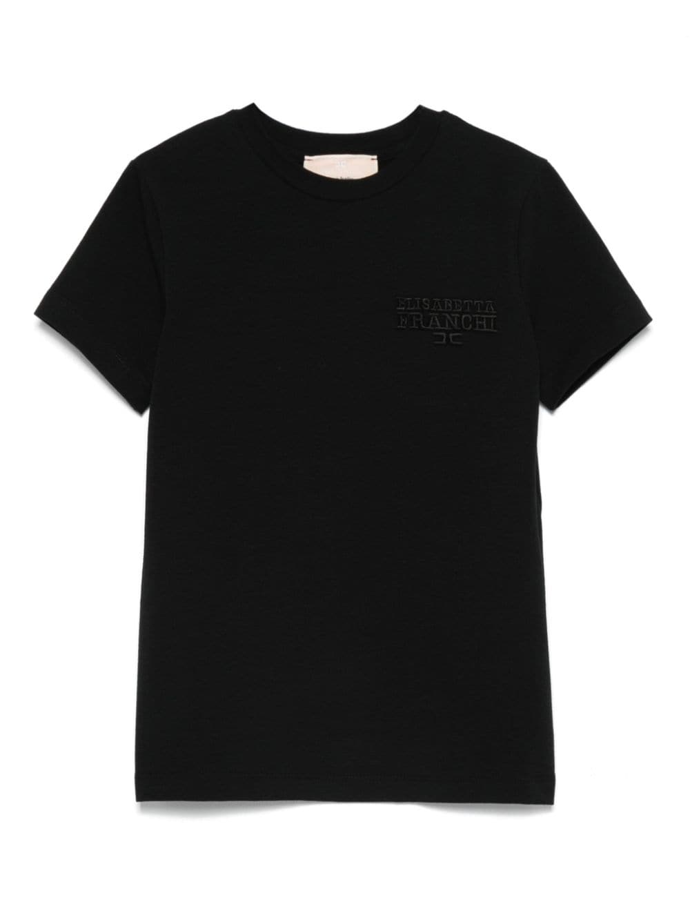 T-shirt nera per bambina con logo EFTS2250JE006 N000 Elisabetta Franchi Kids 