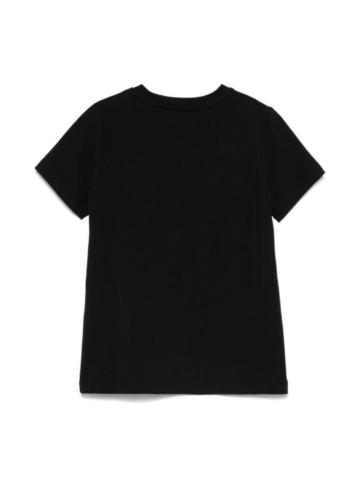 T-shirt nera per bambina con logo EFTS2250JE006 N000 Elisabetta Franchi Kids 