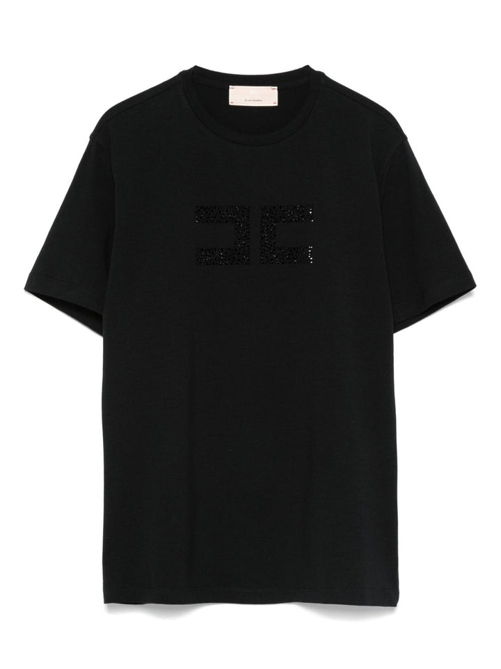 T-shirt nera per bambina EFTS2260JE006 D206 Elisabetta Franchi Kids 