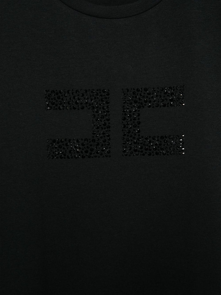 T-shirt nera per bambina EFTS2260JE006 D206 Elisabetta Franchi Kids 