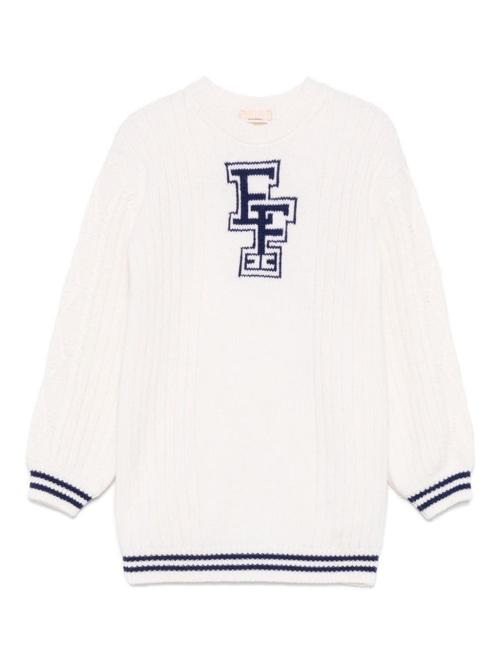 Maglione bianco per bambina EGAB183CFL230 D532 Elisabetta Franchi Kids 