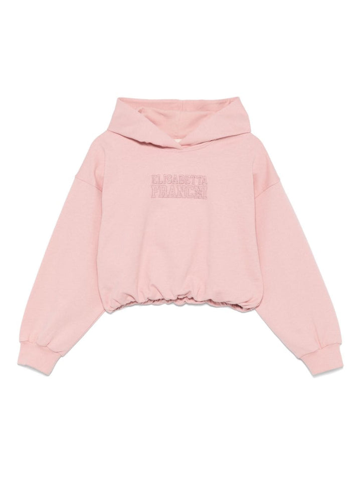 Pink sweatshirt for girls with logo