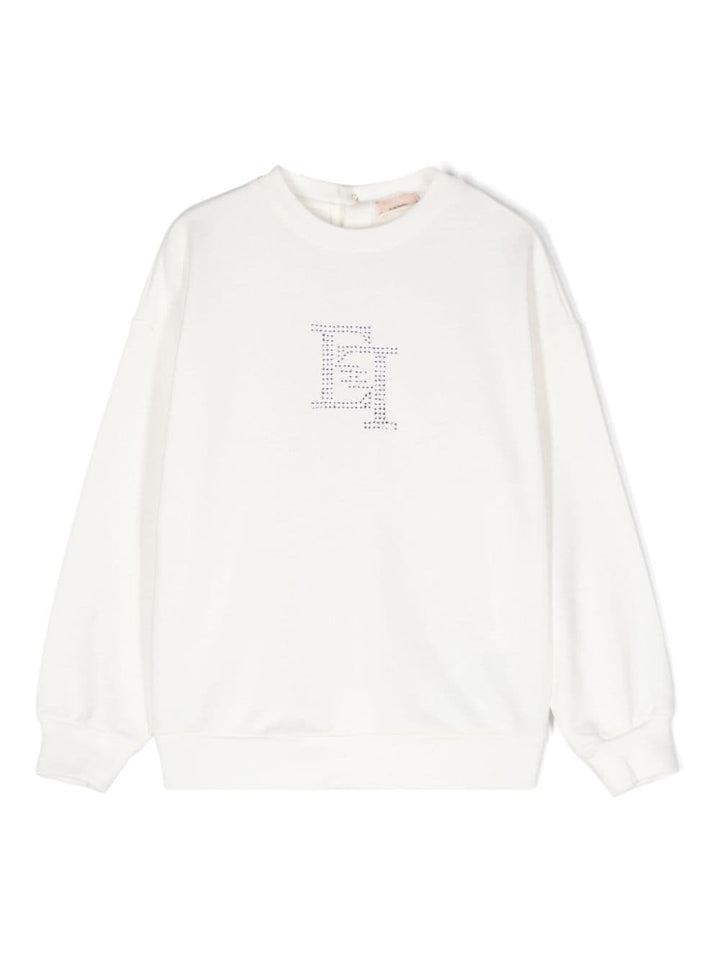 White sweatshirt for girls with logo