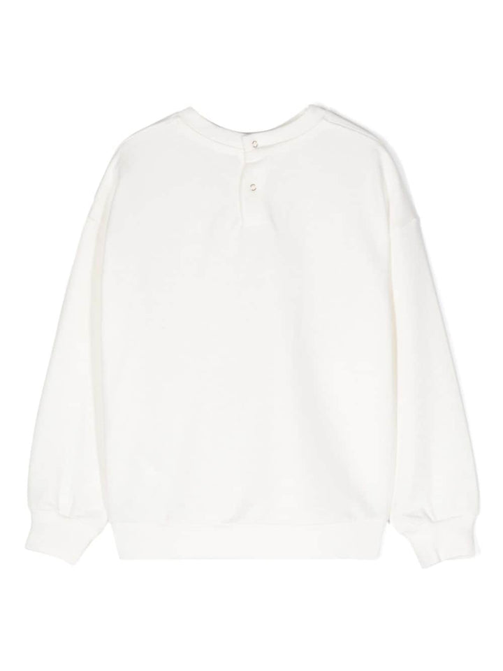 White sweatshirt for girls with logo