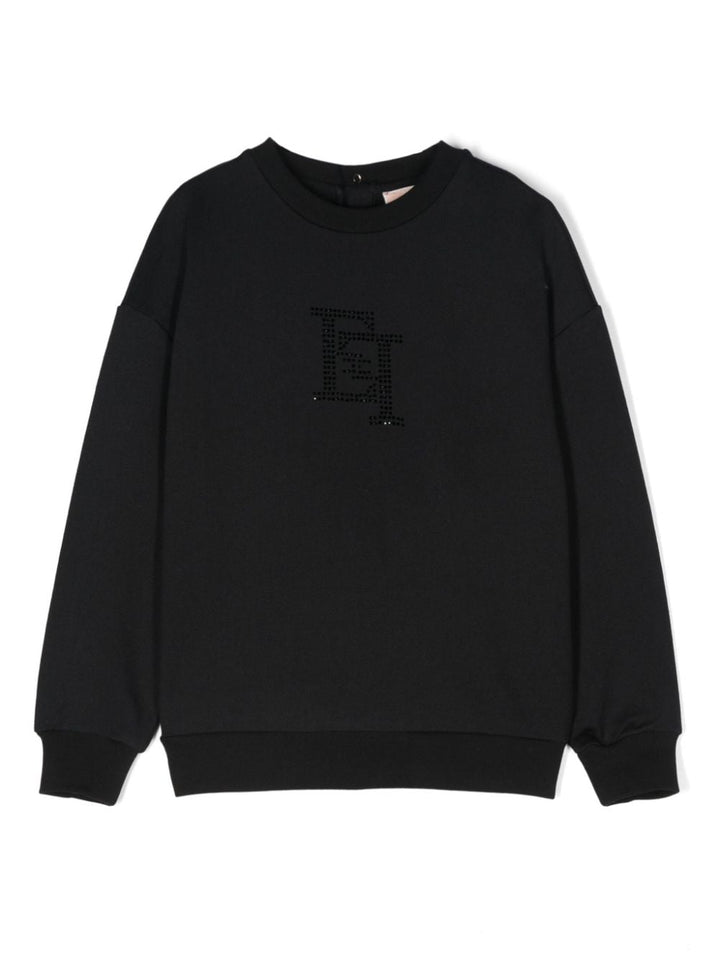 Black sweatshirt for girls with logo