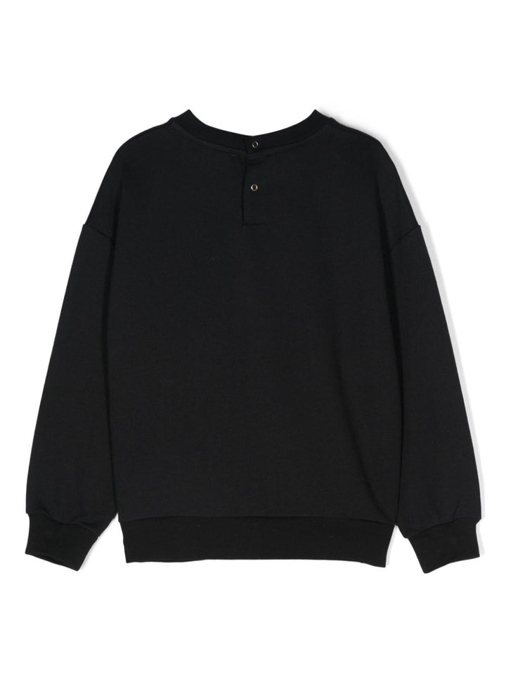 Black sweatshirt for girls with logo