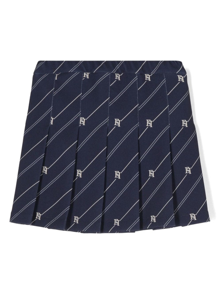 Midnight blue/beige skirt for girls with logo